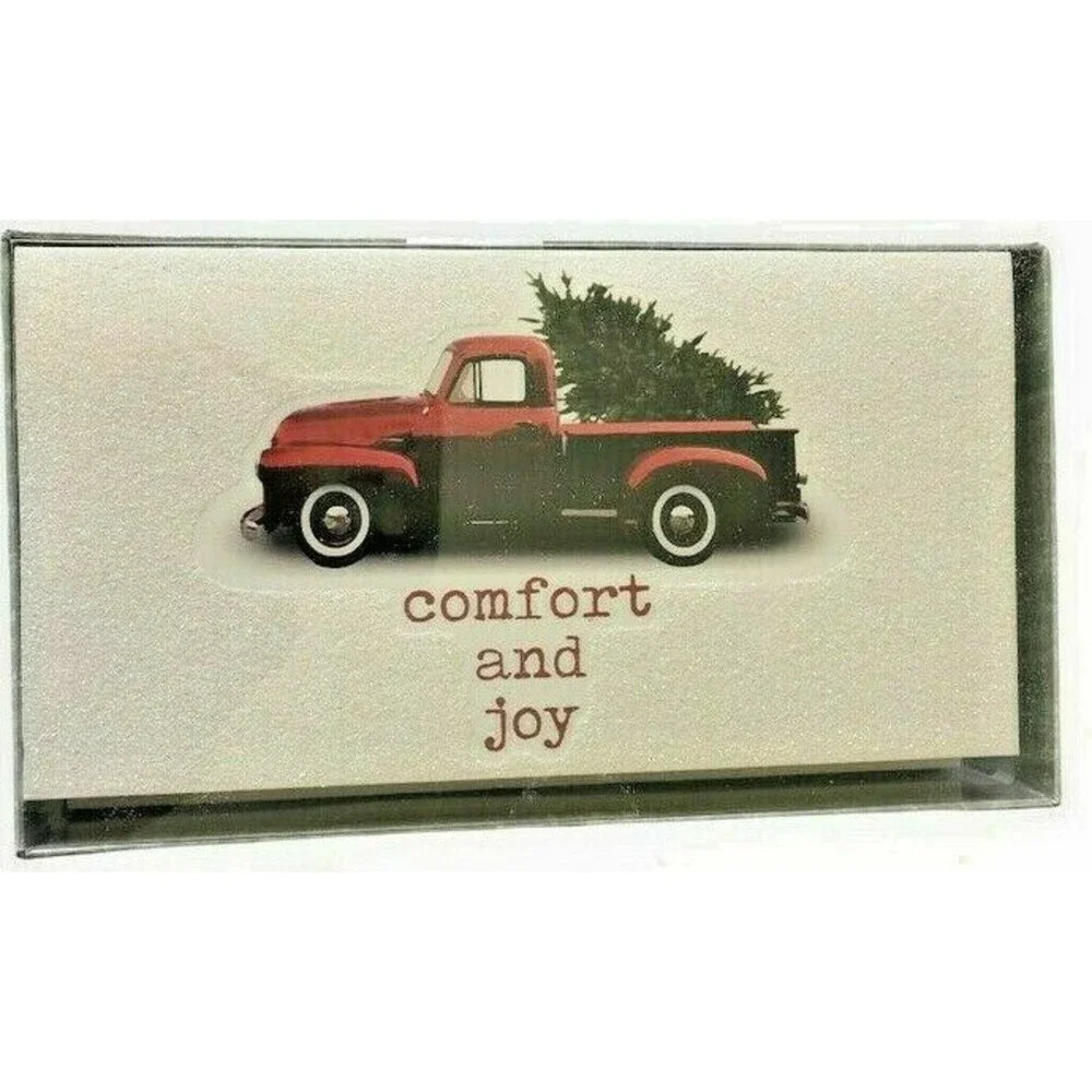 Christmas Tree Red Farm Truck Cards Boxed 15 Cards Envelopes Rustic Lodge Cabin